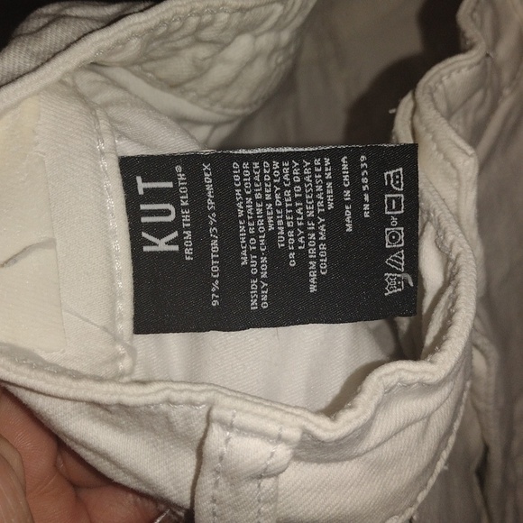 KUT From the Kloth Reese High-Rise Fab Ab Ankle Straight Distressed Raw Hemn 12 - Picture 8 of 9